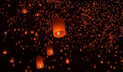 Floating lantern Festiva. Stock Photos