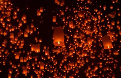 Floating lantern Festiva. 写真素材