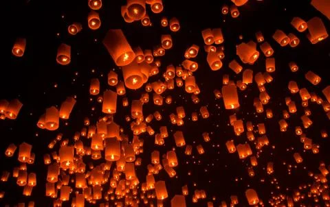 Floating lantern Festiva. 写真素材