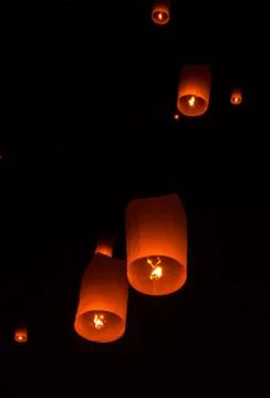 Floating lantern Festiva. 写真素材