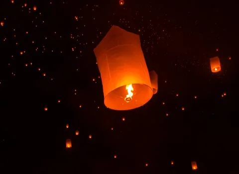 Floating lantern Festiva. Stock Photos