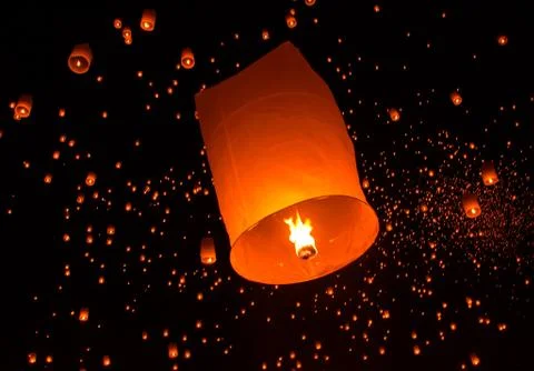 Floating lantern Festiva. 写真素材