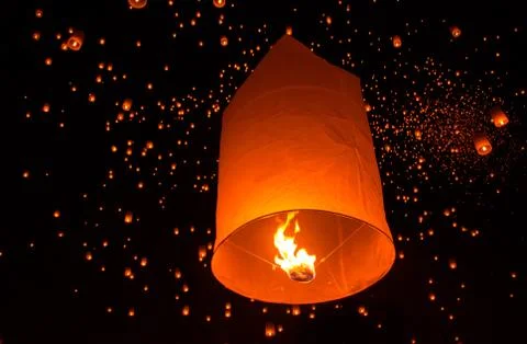 Floating lantern Festiva. Stock Photos