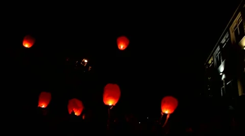 Floating lantern 스톡 동영상 54496943