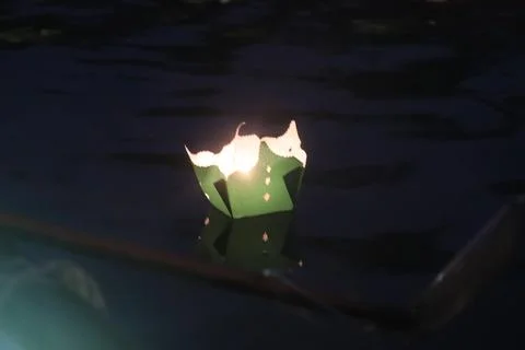 Floating Lantern of Hope 스톡 사진