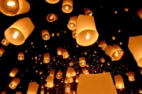 Floating lantern Stock Photos