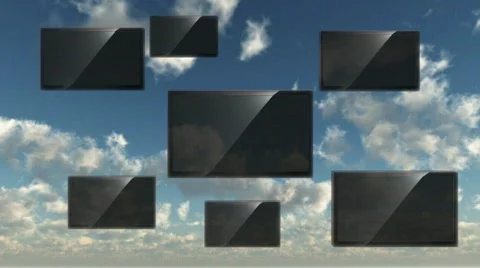 Floating LCD Displays Stock Footage 828128