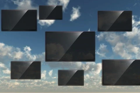 Floating LCD Displays Stock Footage 828146