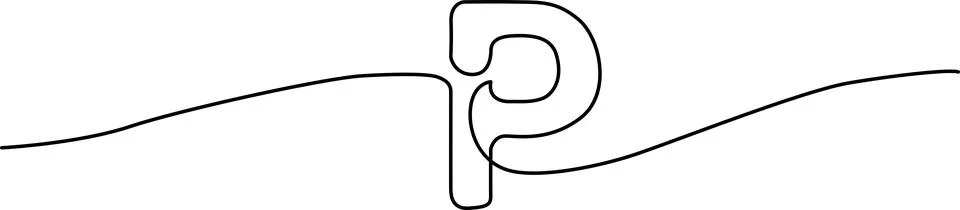 Floating letter p Vector Stock Illustration