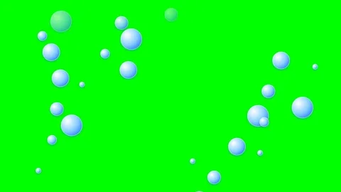 Floating light blue bubbles drifting upward against a vibrant green backgroun Stock Footage 340904978