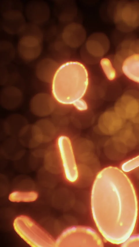 Floating light particles create a dynamic scene in a dark space Stock Footage 336172902
