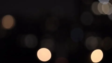 Floating light spot in the night city. Beautiful bokeh. Stock-Footage 41606387