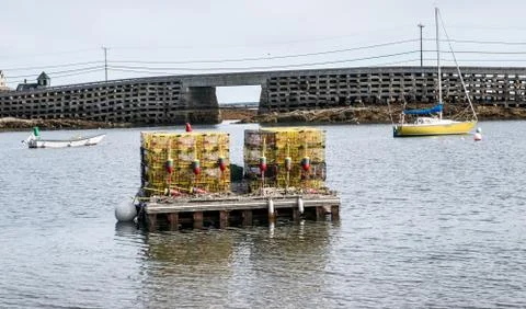 Floating Lobster Traps Stock Photos