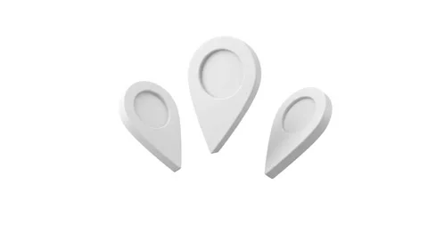 Floating location pins isolated on white Stock Footage 339340678