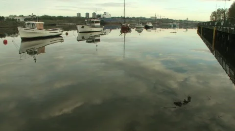 Floating log in Tyne 動画素材 373188