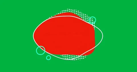 Floating logo on clear background showing red chevron, white dot ring, teal dots Stock Footage 317526901