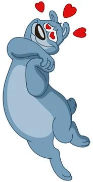 Floating in love bear Stock Illustration