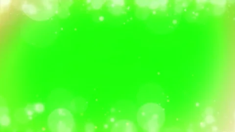 Floating luminous particles over vibrant green background with soft glowing Stock Footage 345216287