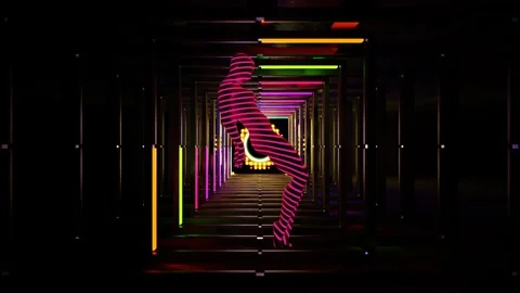 Floating Man in the Air VJ Loop Stock Footage 271150305