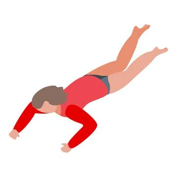 Floating man icon, isometric style Illustrazione stock