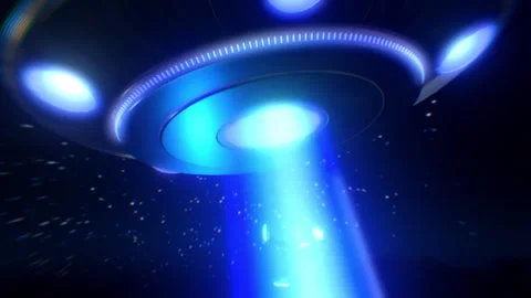 Floating Man in UFO Alien Abduction Stock Footage 264505940