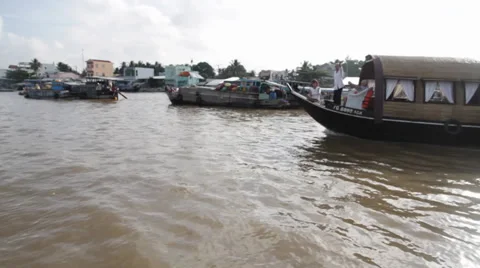 Floating Market Stock Footage 32277868
