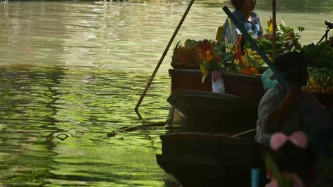 Floating market Stock Footage 93381394