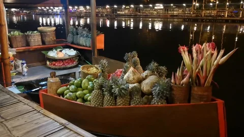 Floating market Stock Footage 95125805