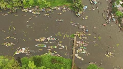Floating market Video stock 261799406