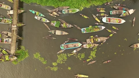 Floating market Video stock 261799989