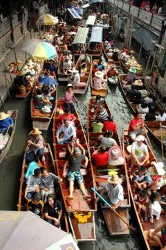 Floating market. Stock Photos