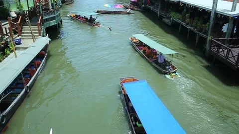 Floating market,Thailand Stock Footage 139147038