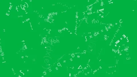 Floating Mathematical Formulas and Equations Motion Background Video stock 343732934