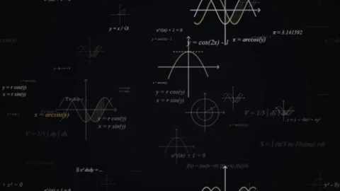 Floating Mathematical Formulas and Equations Background Motion Vídeo Stock 344167132