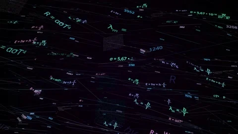 Floating mathematical formulas in seamless loop motion. Animation. Flying Stock Footage 152799157