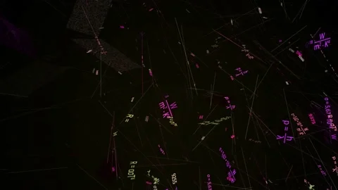 Floating mathematical formulas in seamless loop motion. Animation. Flying Stock Footage 153502121