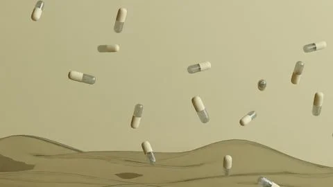 Floating Medication Abstract 3D Stock Illustration