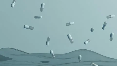 Floating Medication Abstract 3D Stock Illustration