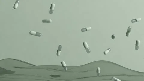 Floating Medication Abstract 3D Stock Illustration