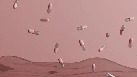 Floating Medication Abstract 3D Stock Illustration