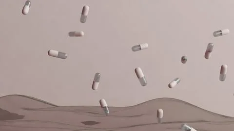 Floating Medication Abstract 3D Stock Illustration