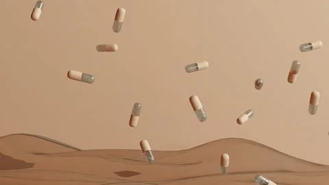 Floating Medication Abstract 3D Stock Illustration