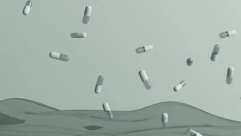 Floating Medication Abstract 3D Stock Illustration