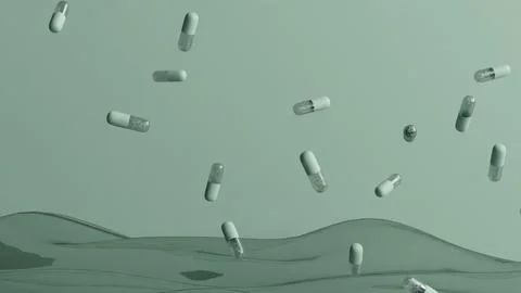 Floating Medication Abstract 3D Stock Illustration