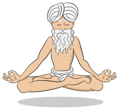 Floating meditating yogi Stock Illustration