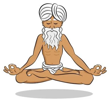 Floating meditating yogi Illustrazione stock
