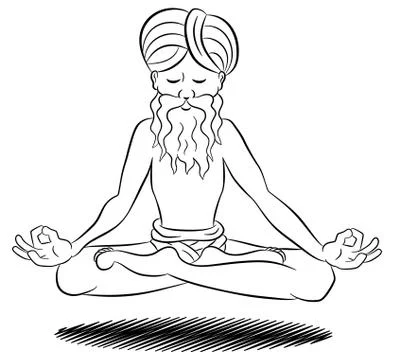 Floating meditating yogi Stock Illustration