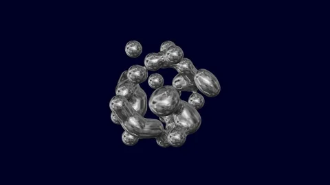 Floating Mercury , liquid metal in zero gravity. 3d rendering Stock Footage 108692550