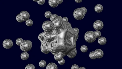 Floating Mercury , liquid metal in zero gravity. 3d rendering Stock Footage 108692558