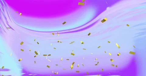Floating metallic gold confetti rectangles across glossy gradient backdrop in 스톡 일러스트